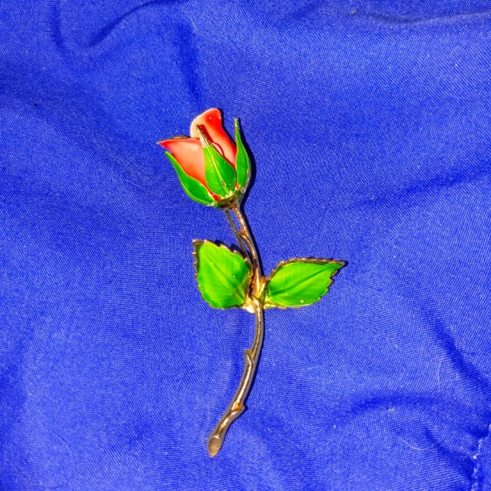 Giovanni pink rose broach